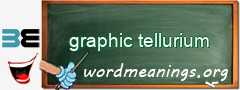 WordMeaning blackboard for graphic tellurium